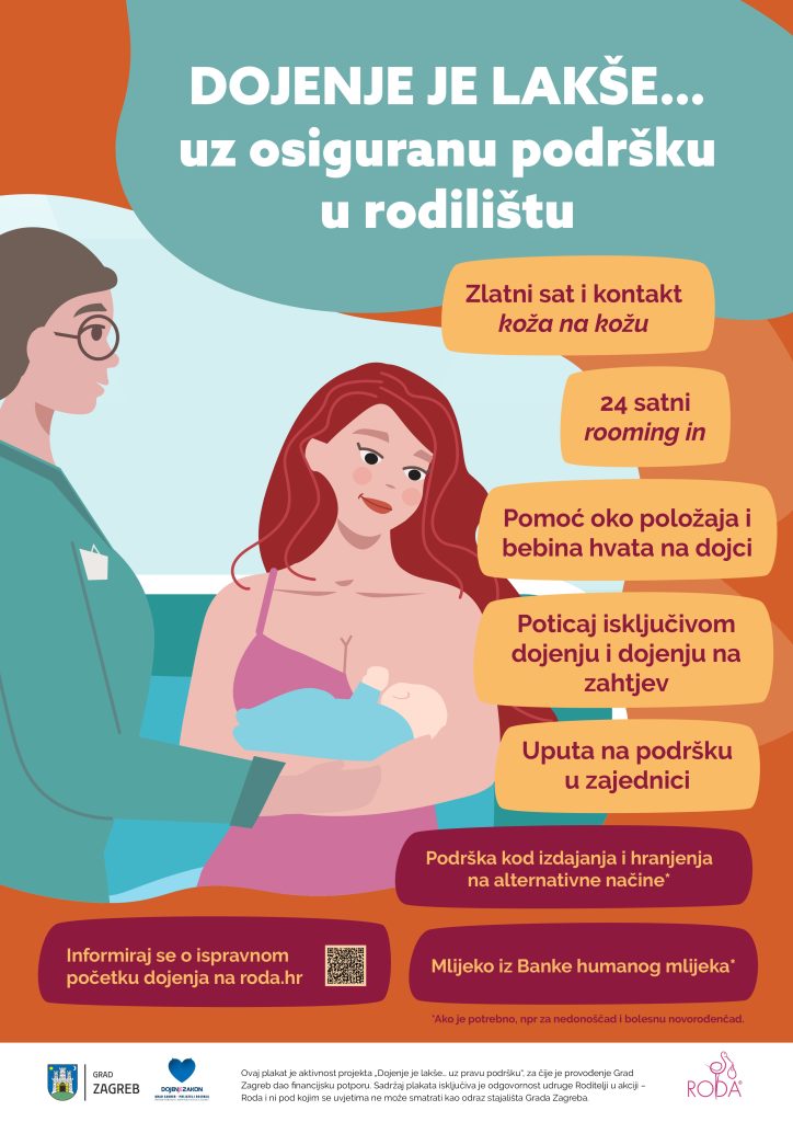 Roda plakat dojenje je lakše... uz osiguranu podršku u rodilištu